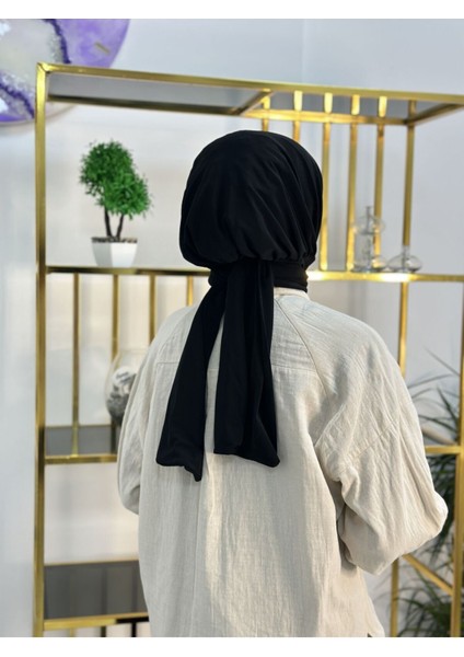 Ithal Kumaş Çıtçıtlı Hazır Şal Iki Sekılde Kullanılır Siyah Renk indirimleri