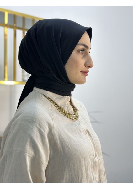 Ithal Kumaş Çıtçıtlı Hazır Şal Iki Sekılde Kullanılır Siyah Renk