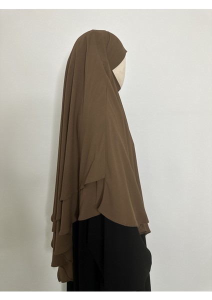 Sufle Hazır Esarp,arkası Iki Kat, Medine Ipegi ( Hac ve Umre Için Uygundur ) Khimar Hijap Kahve fırsatları