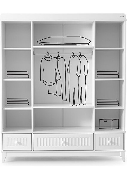 Aymini Efor 4 Kapılı Bebek Odası Takımı modelleri