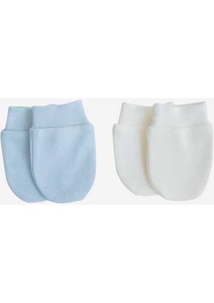 Organik New Basic 2'li Eldiven Ekru-Mavi