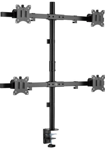 STD5704B Basic 17"-32" Vesa Yükseklik/genişlik Ayarlı Kablo Yönetimli Dörtlü Monitör Tutucu