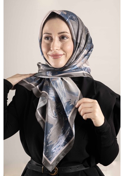 Dijital Kristal Desenli Eşarp 95x95 – Pastel Desen-3