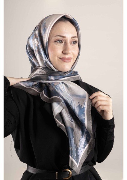 Dijital Kristal Desenli Eşarp 95x95 – Pastel Desen-3 modelleri