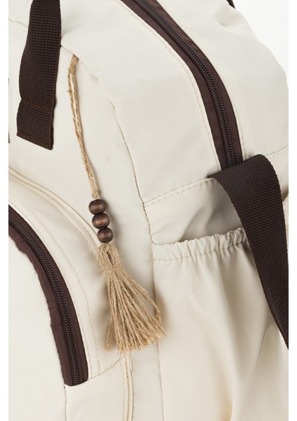 Püsküllü Anne Çantası Bebek Bakım Çantası Sırt ve Omuz Çantası