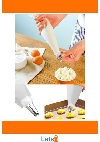 Paslanmaz Çelik Krema Sıkma Uçları ile 10 Parça Yaratıcı Pasta Süsleme Seti modelleri