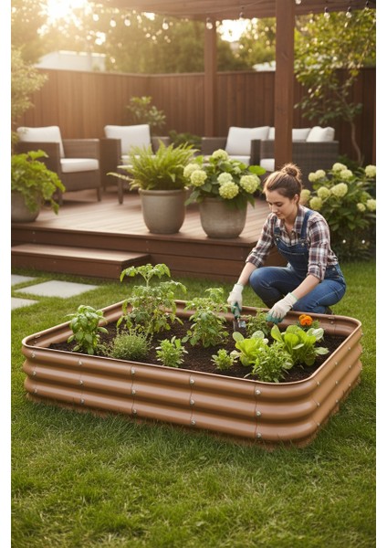 Modüler Yükseltilmiş Bahçe Yatağı Yükseltilmiş Sebze Yatağı No:9 (140X110) Bej fiyatları