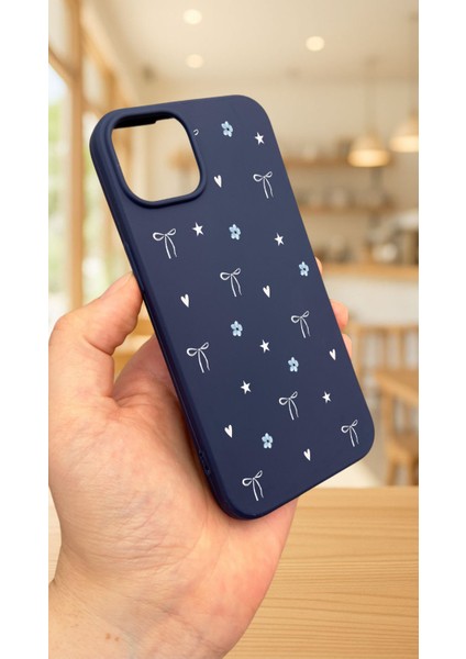 iPhone 13/14 Uyumlu Mini Fiyonk Desenli Şık Darbe Emici Silikon Rubber Kılıf modelleri