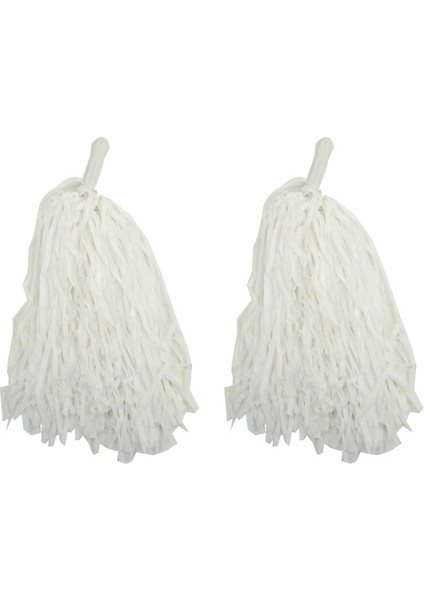 1 Çift ( 2 Adet ) Beyaz Renk 23 Nisan Gösteri Ponponu (5067)