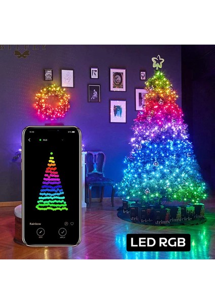 Ally 5mt 50 LED Rgb Bluetooth Telefonla Kontrol Edilen USB LED Lamba İOS-ANDROID-(1903) fiyatları