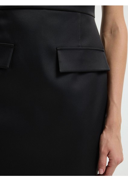 Fiyonk Detaylı Midi Boy Elbise Siyah 12444741001 indirimleri