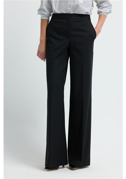 Bol Paça Çizgili Pantolon C.siyah 15345636001 fiyatları