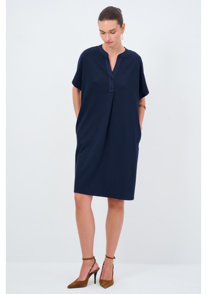 Örme Kısa Kollu Elbise Lacivert 124L9515000 modelleri
