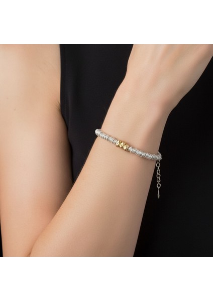 925 Sterling Silver Organik Tasarım Bileklik | Gümüş Rengi Şık Unıseks Bileklik