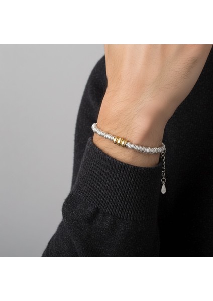 925 Sterling Silver Organik Tasarım Bileklik | Gümüş Rengi Şık Unıseks Bileklik fiyatları