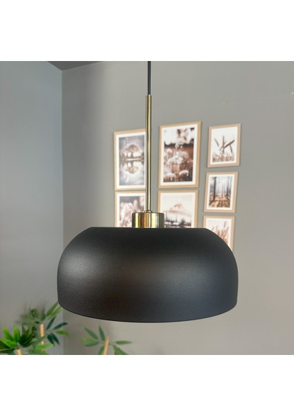 Siyah Rocha Metal Avize Ince Eskitme Başlık Salon Masaüstü Mutfak Tekli Avize Lamba Aydınlatma