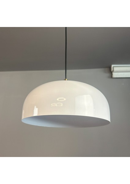 Beyaz Rocha Metal Avize Yarım Lale Başlık Salon Masaüstü Mutfak Otel Tekli Avize Lamba Aydınlatma fırsatları