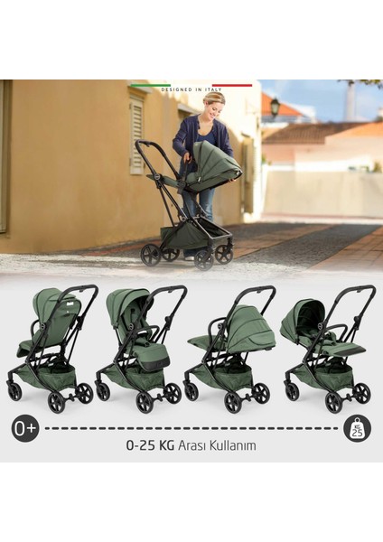 Rotativo Çift Yönlü Kabin Tipi Bebek Arabası Yeşil fırsatları