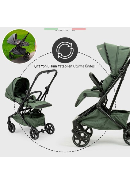 Rotativo Çift Yönlü Kabin Tipi Bebek Arabası Yeşil indirimleri