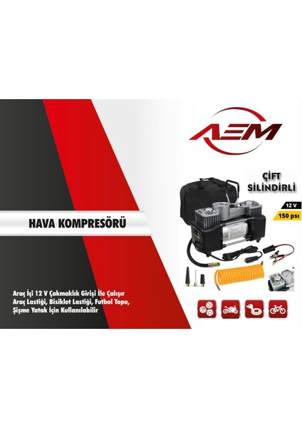 Hava Kompresörü Çift Pistonlu