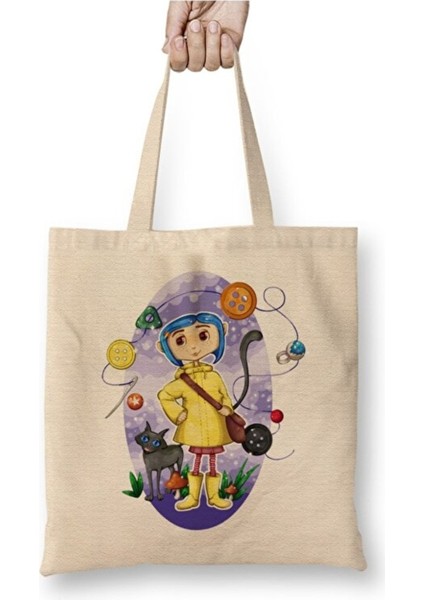 Coraline Jones Bez Çanta Uzun Saplı Alışveriş Çantası Plaj Çantası