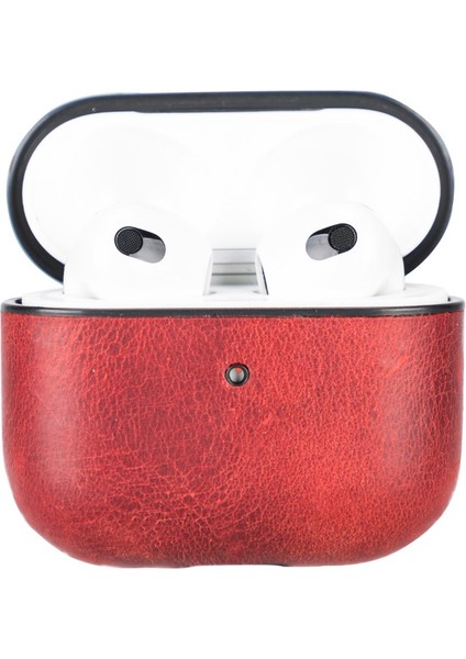 Apple Airpods 3.nesil Uyumlu Deri Kılıf Juni Aa4 Kırmızı fırsatları