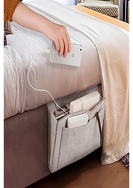 Baş Ucu Organizer Düzenleyici Keçe Organizer