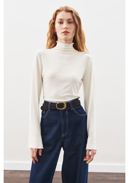 Balıkçı Yaka Bluz Ekru fiyatları