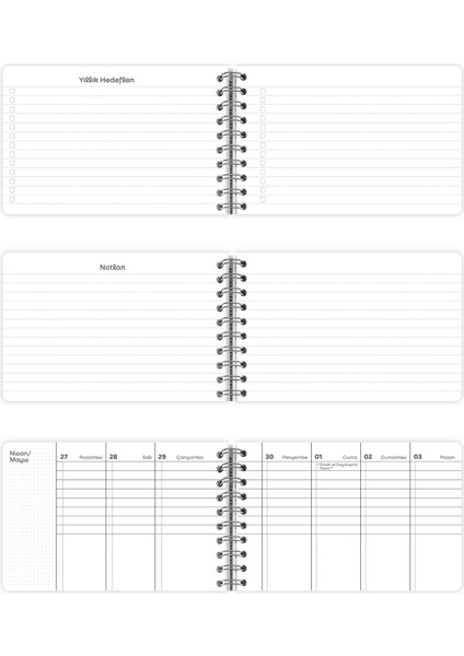 Haftalık Spiralli Yatay Cep Ajanda 2026 | 13,5x9,5 cm Soft Touch Kapak modelleri