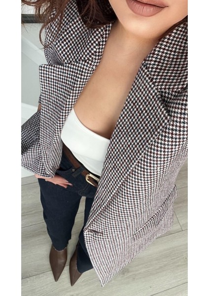 Bordo Kazayağı Tek Düğme Blazer Ceket fiyatları