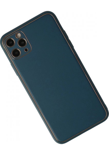 iPhone 11 Pro Max Kılıf Coco Deri Silikon Kapak - Mavi (K95) fiyatları