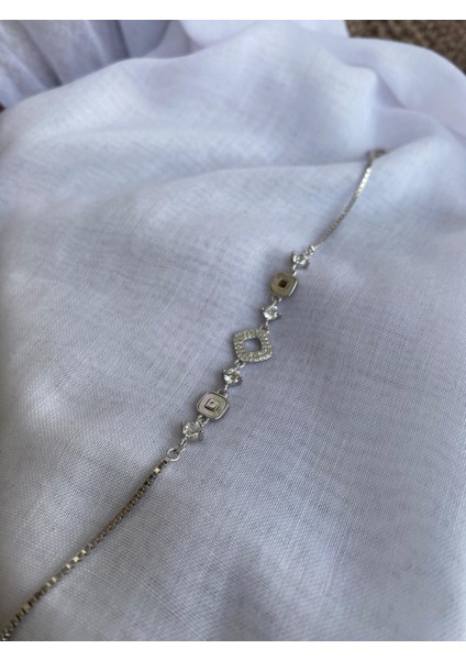 925 Ayar Gümüş Zirkon Taş Detaylı Genç/yetişkin Kadın Bilekliği - Şık Tasarım fiyatları