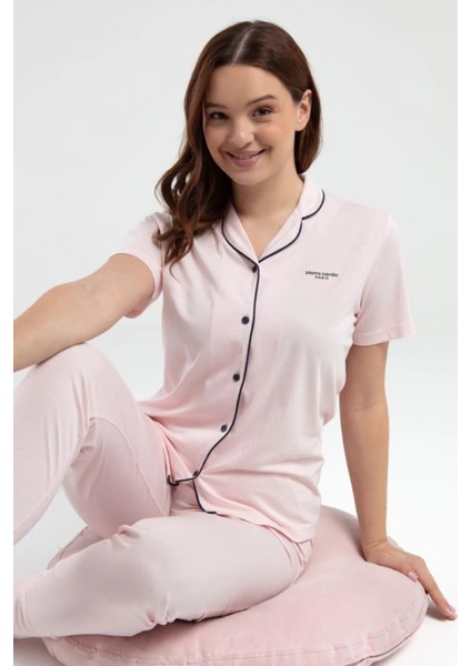 Kadın Klasik Regular Önden Düğmeli Kısa Kollu Pijama Takımı L1.PC.004.12.01.K1