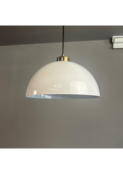 Yimpi Beyaz Avize Küçük Plafonyer Başlık Tekli Sarkıt Salon Mutfak Kuaför Cafe Lamba Dekoratif