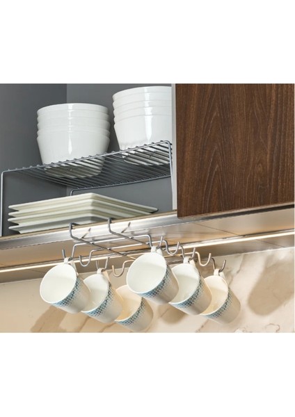 Dolap Içi Raf Altı 10 Kancalı Fincan Bardak Kupa Askılığı modelleri