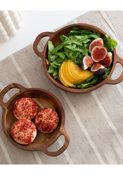 2'li Akasya Sunumluk Sahan Seti