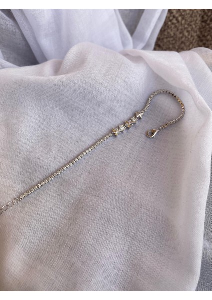 925 Ayar Gümüş Yıldız Detaylı Genç/yetişkin Kadın Bilekliği - Şık Tasarım indirimleri