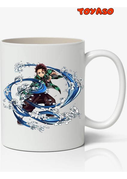 Demon Slayer Tanjiro Kamado Anime Kişiye Özel Temalı Beyaz Kupa Bardak Sevgiliye Arkadaşa Hediye