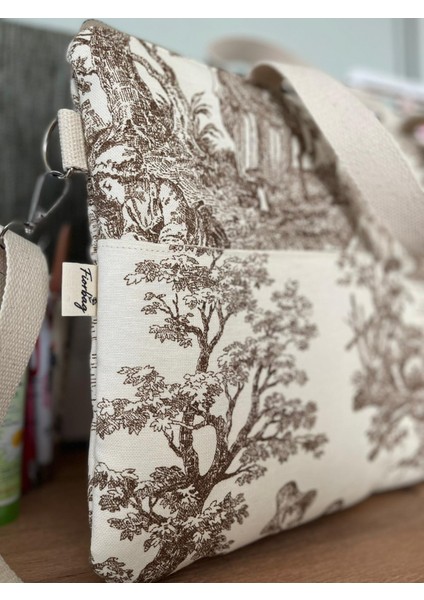 Toile De Jouy Desenli 15.6 Inç Notebook Çantası - El Yapımı Kadın Kol Çantası Astarlı Askılı fiyatları