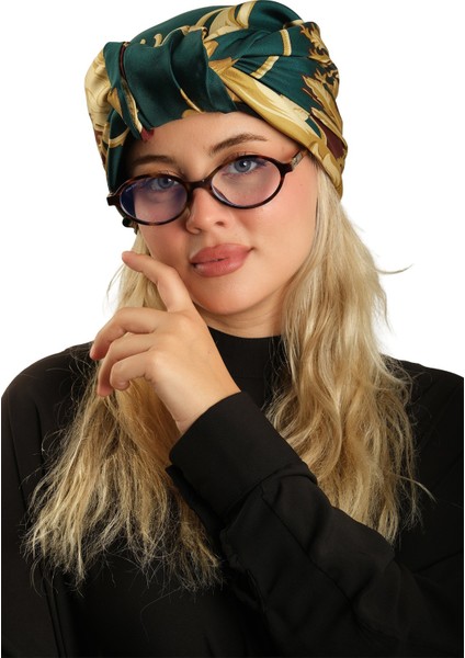 Zümrüt Pratik Hazır Geçmeli Tesettür Bone Ipek Desenli 2410_37