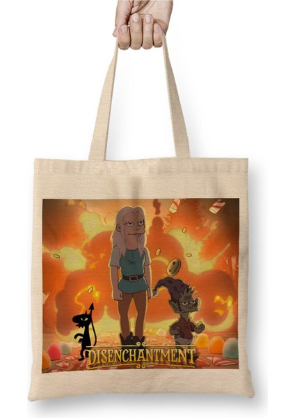 Disenchantment Poster Afiş Beyaz Bez Çanta Uzun Saplı Alışveriş Çantası Plaj Çantası