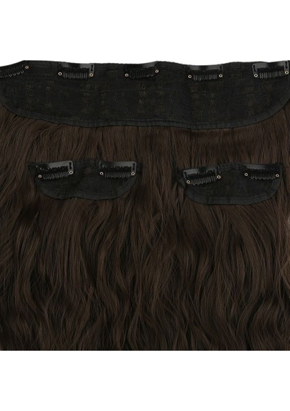 Fiber Sentetik Kabarık Dalgalı Yarım Ay + 2 Yan Çıt Çıt / Açık Kahve modelleri