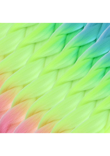 Afrika Örgülük Ombreli Sentetik Saç 100 Gr. / Açık Mavi / Neon Sarı / Pembe fiyatları