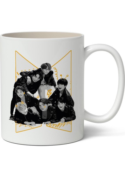 Bts Temalı Baskılı Kişiye Özel Anime Temalı Beyaz Kupa Bardak