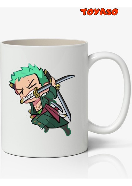 Roronoa Zoro One Piece Anime Temalı Beyaz Kupa Bardak Arkadaşa Sevgiliye Hediye