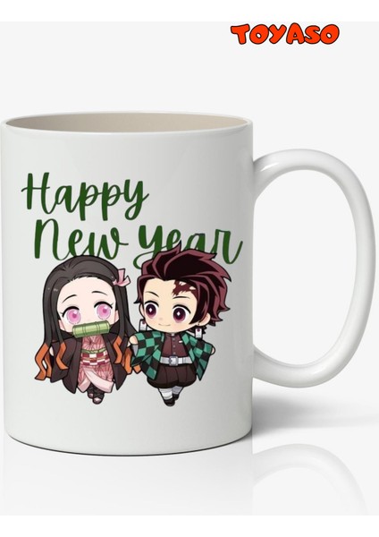 Yılbaşı Yeni Yıl Demon Slayer Tanjiro & Nezuko Anime Temalı Kupa Bardak Sevgiliye Arkadaşa Hediye