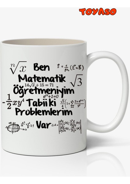 Matematik Öğretmeni Temalı Kupa Bardak Öğretmene Hediye Öğretmenler Günü Kupası