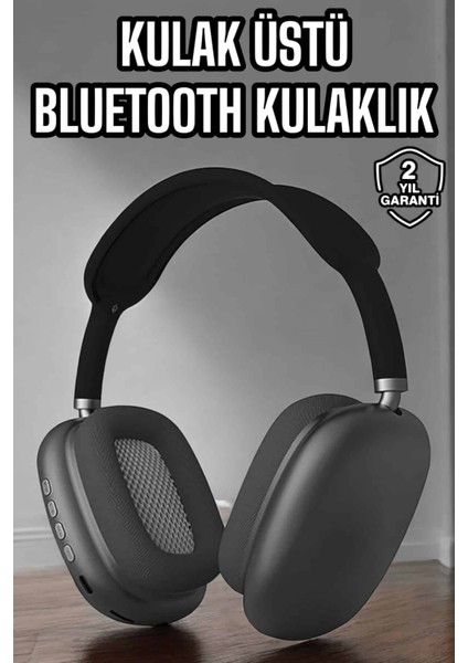 bulurum p9 plus hifi ses kalitesi ayarlanabilir mikrofonlu bluetooth kulaklık siyah