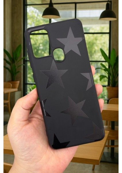 Samsung Galaxy A21S Star Silikon Darbe Emici Klasik Korumalı Rubber Kılıf