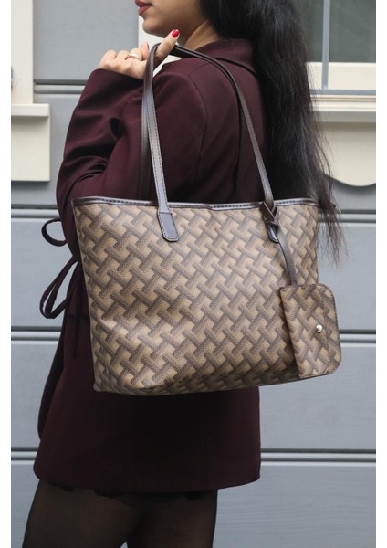 Mercia Desenli Cüzdan Detaylı Omuz Çantası